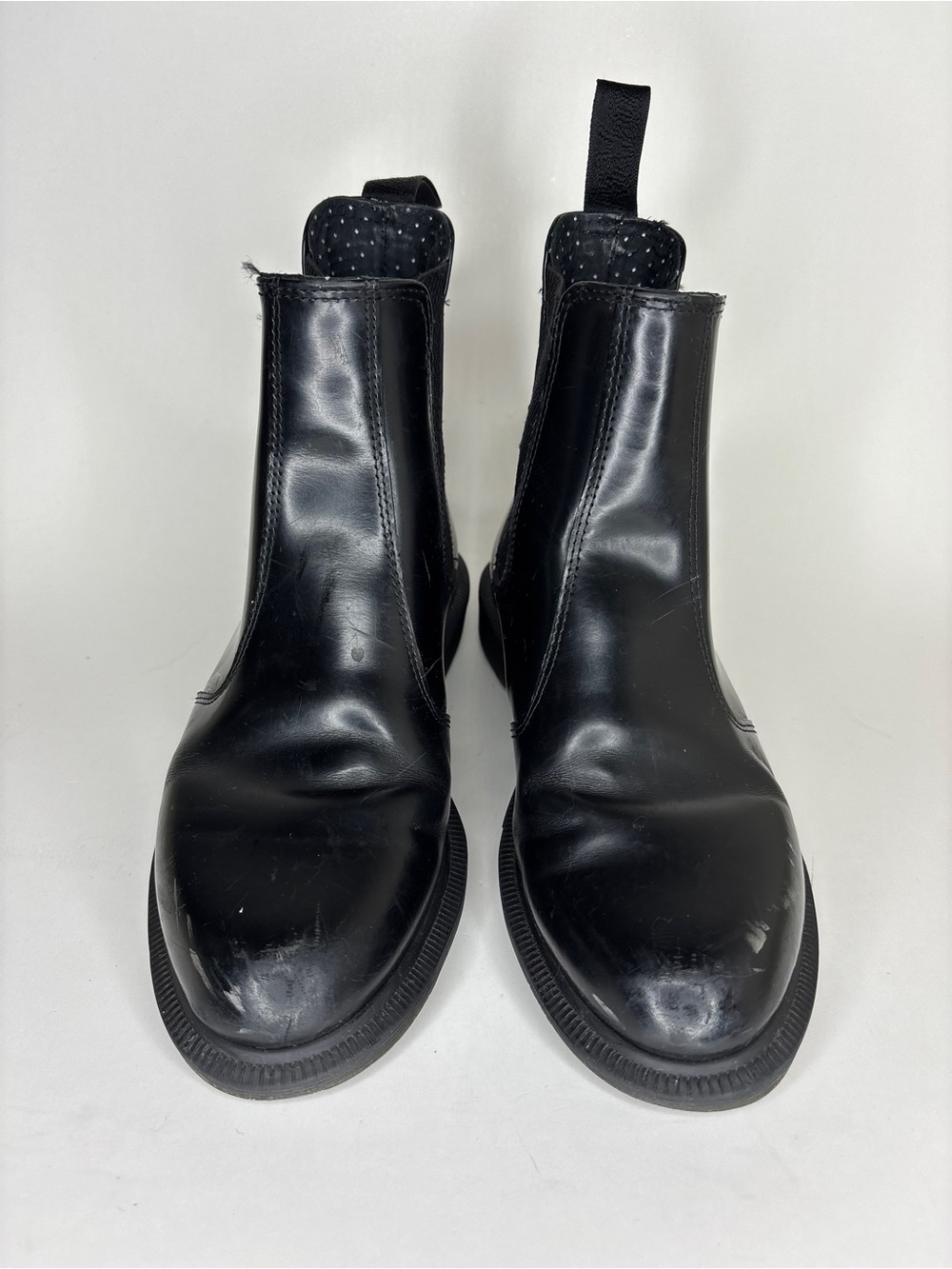 Dr. Martens Flora Black Leather Chelsea Boots Women Size 37 US 6 Slip Resistant